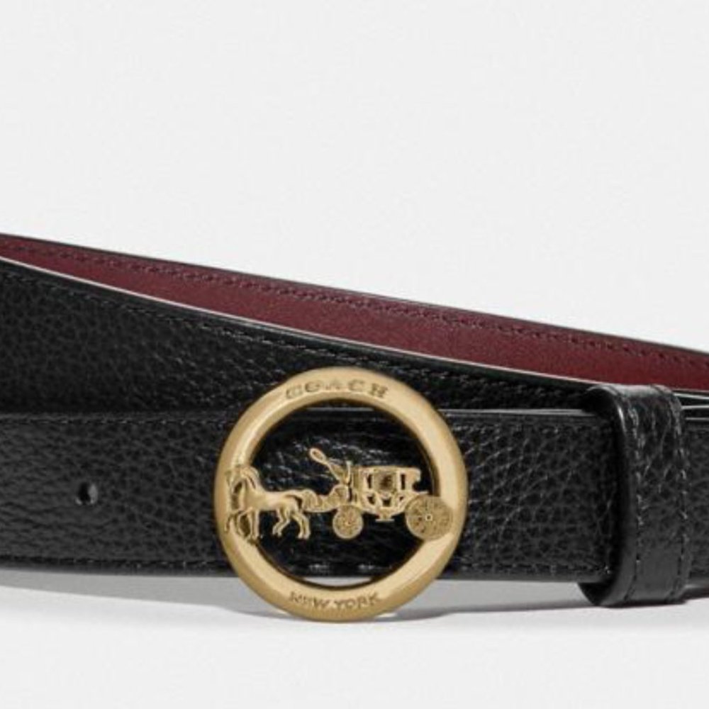NEW Coach Black Horse Carriage Buckle leather Belt - Picture 8 of 8